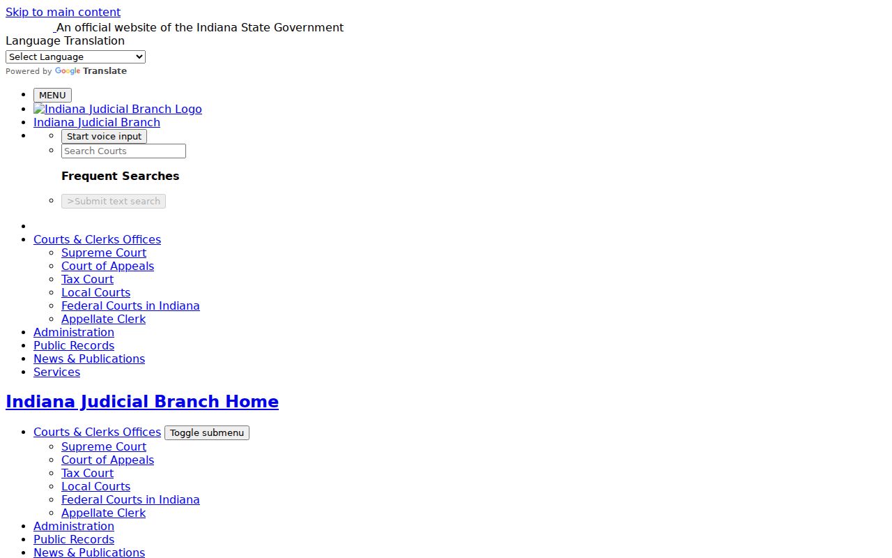 New Albany resident lookup Indiana judicial public records page